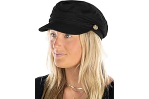 Funky Junque Newsboy Hat for Women – Trendy Greek Fisherman Cap, Classic Women's Baker Boy Newsies Hat, Ladies Fashion Caps