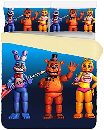 Custom Five Nights at Freddy's 3 Piece Duvet Cover Bedding Set Twin Size 160x210CM