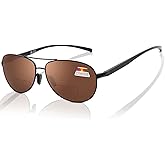 LianSan Premium Aviator Bifocal Reading Sunglasses for Men Women Retro Top Clear Sun Readers UV Protection