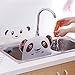 TraGoods Kitchen Water Splash Guard, Sink Water Splash Proof Retaining Plate with Attached Sucker, Kitchen Dish Washing Baffle Board Household Tools, Lovely bear and panda Household Kitchen tool, 2pcs