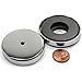 CMS MAGNETICS - 5-Pack RB50 C8 Ceramic Ferrite Round Base Magnet with Anti-Corrosion Chrome Plated Steel Cup and 35 LB Pull Force - Cup Diameter: 51.6mm, Center Hole: 4.8mm, Thickness: 7.5mm