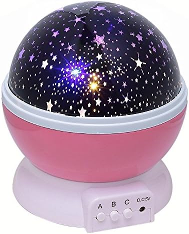 Night Lights for Kids, Smaate Romantic Rotating Stars Projector Baby Night Lighting Lamp (Pink)