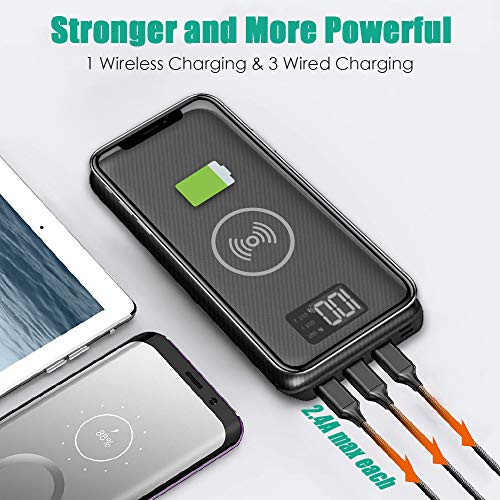 image for Gnceei Portable Charger Power Bank 24000mAh - Wireless Charger with LE