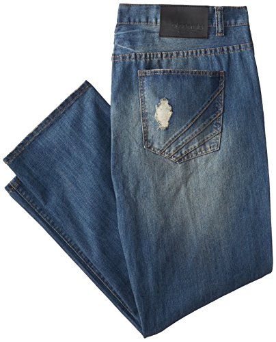 Akademiks Men's Big-Tall Pitkin Washed Patched Denim Jean in Kenya