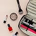 ELLIS JAMES DESIGNS Travel Makeup Bag - Make Up Travel Bag - Makeup Brush Case With Compartments Soft Padded Travel Jewelry Roll and Make Up Bags 2-in-1 Cosmetic Cases No Tangle Necklace Case