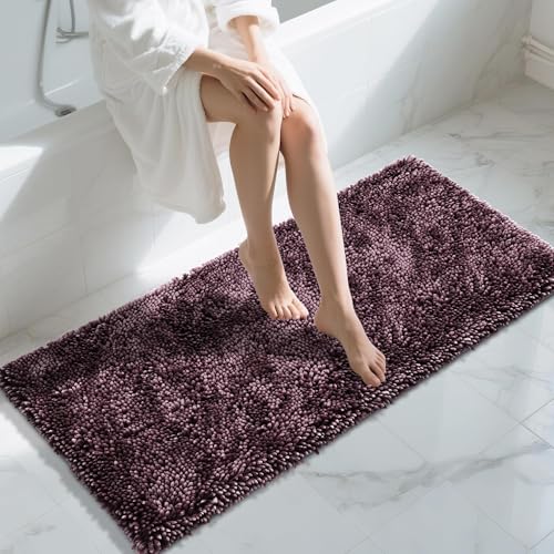 Yimobra Long Bath Mat 55x24 Inch Purple Grey