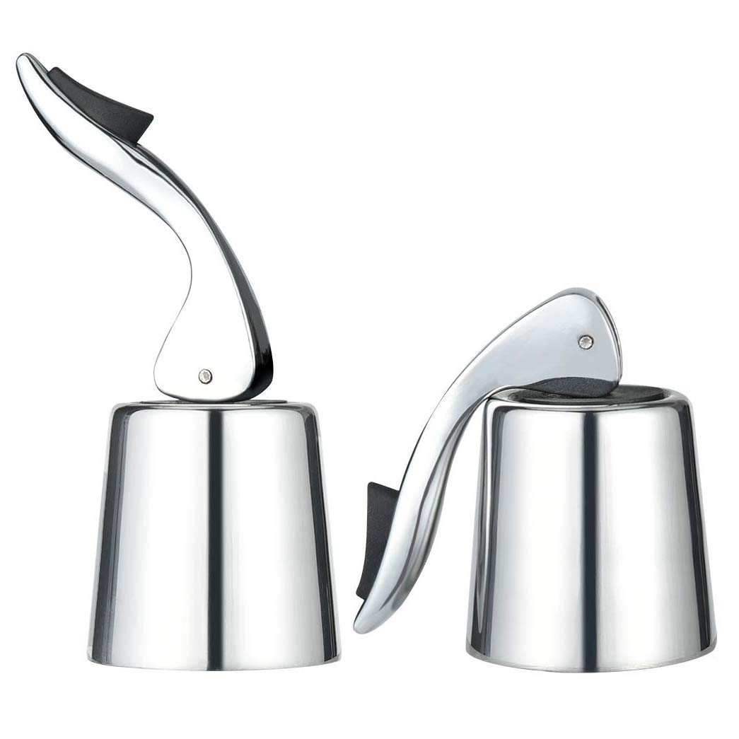 iwobi 2 Pcs Wine Bottle Stoppers,Vacuum Sealed Champagne Wine Bottle Plug