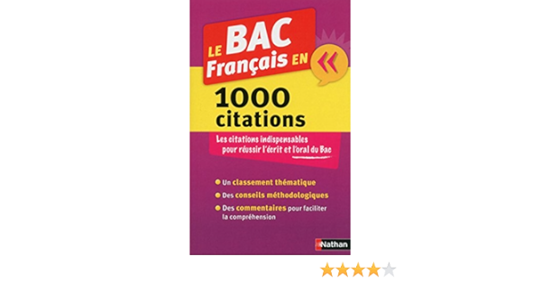 Le Bac Francais En 1000 Citations Le Bac En French Edition Collectif Nathan Amazon Com Books