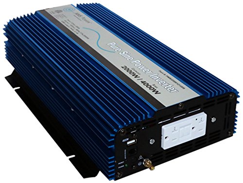 AIMS 2000 Watt Pure Sine Power Inverter 12 VDC to 120 VAC USB Port