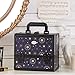 Joligrace 11.8 inch Makeup Train Case Cosmetic Organizer Box Lockable with 3 Trays and a Brush Holder Pattern Collection - Star Chart