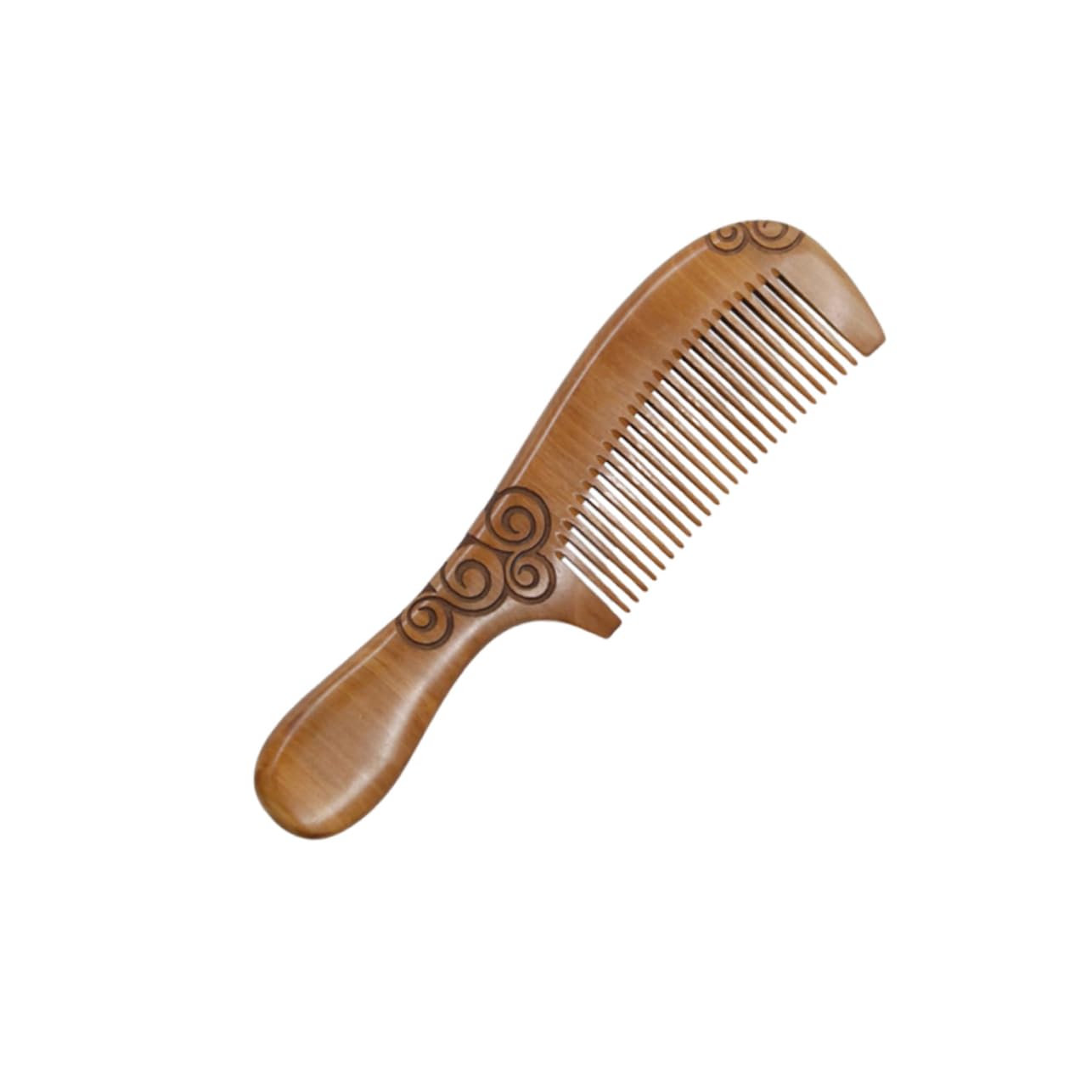 Handmade Hair Comb with Handle Carved Anti Static Detangling Comb for Women Massage and Hair Care