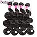 Bestsojoy Peruvian Body Wave 4 Bundles 10A Peruvian Virgin Hair Body Wave 100% Unprocessed Human Hair Weave Bundles Natural Black Color (20 22 24 26)