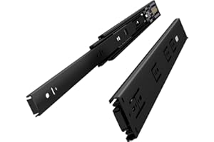 VADANIA 16 Inch Ball Bearing Drawer Slides Soft Close VK1245, Side Mounting, 3 Folds Full Extension, 100 Lb Capacity, Black, 