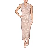 RACHEL Rachel Roy Womens Midi Faux Wrap Sheath Dress Beige L