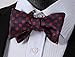 SetSense Men's Floral Jacquard Wedding Party Self Bow Tie Pocket Square Set Red/Blue