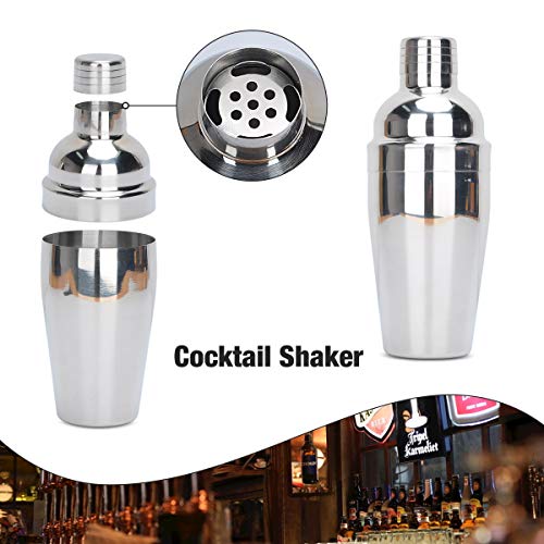 Bartender Mixology Kit, Songway 10-Piece Home Bar Tool Set Cocktail Making Set with Bamboo Wood Stand, for Professional and Amateur Drink Makers, Ideal Drink Mixing Tool Kit, 3 Sizes of Shaker