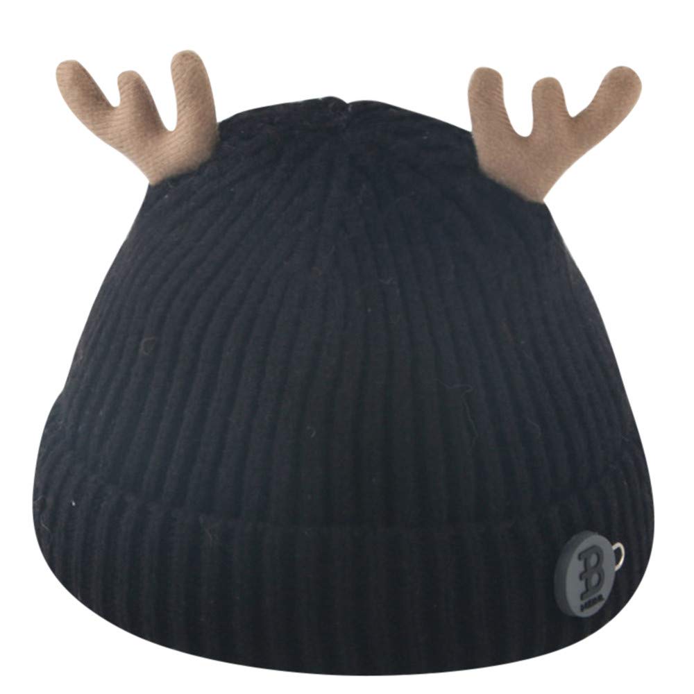 女の子 鹿 漫画 赤ちゃん かぎ針編み 男の子用 幼児 ニット帽 ブラック ビーニー帽 幼児 B07kf2hh25 子供 冬用帽子 クリスマス Gbell ブーメランフライングディスク 国内発送 Baudouin Ma