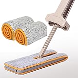 2 Pcs Mop Cloth Only, Kemilove Lazy Double Sided Mop and 360 Spin Automatic Squeeze 38cm Mop Cloth