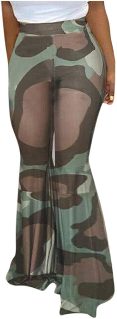 camouflage bell bottom pants