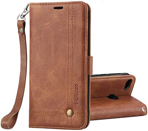 Ferlinso OnePlus 5T Case,Elegant Retro Leather with ID Credit Card Slot Holder Flip Cover Stand Magnetic Closure Case for OnePlus 5T (Brown)