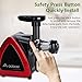 Aobosi Slow Masticating juicer Extractor, Cold Press Juicer Machine, Quiet Motor, Reverse Function, High Nutrient Fruit and Vegetable Juice with Juice Jug & Brush for Cleaning (Bright Red)