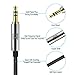 Audio Cable, TechRise 2.5 Meter Nylon Braided Premium Auxiliary Aux Audio Cable Cord for Headphones, iPods, iPhones, iPads, Home / Car Stereos and More - Black