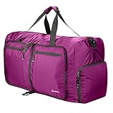 Homdox Foldable Duffle Bag, Large & Strong Travel Luggage, Shopping and Gym Storage Bag