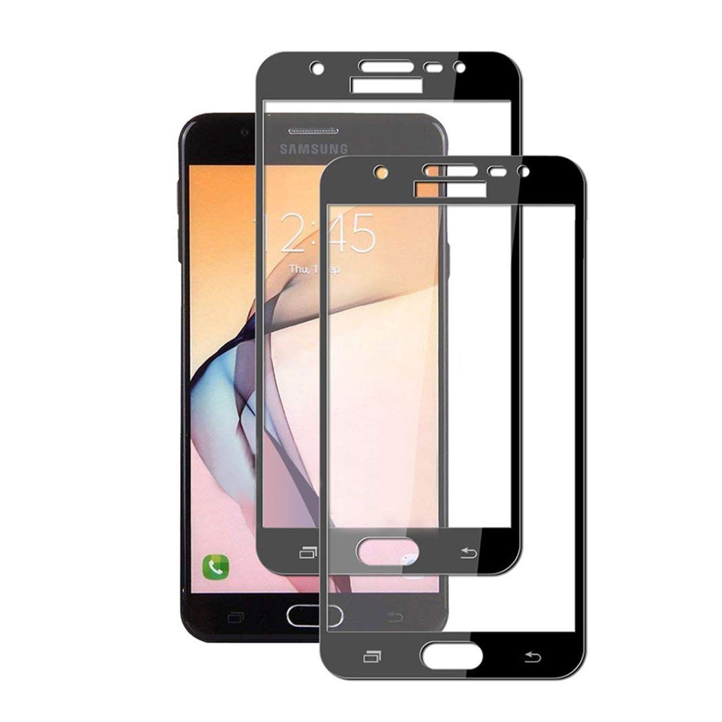 X-Dision Full-Coverage Film Compatible with Galaxy J7 Prime[Black],[Full Screen Glued][Fingerprint Resistant] Premium HD Hardening Glass Protection,Compatible with Galaxy J7 Prime
