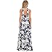 Amiley Summer Floral Printed Bohemia Long Maxi Evening Party Dress Beach Cocktail Party Dresses Sun dress (M, Dark blue)