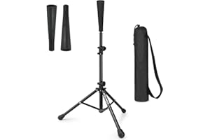 FILOMAX Batting Tee,Baseball Tee,Softball Tee, for Kids,Teens,Adults Baseball Hitting Practicing. Include 2 Pcs Replaceable Rubber Ball Seat and Carrying Bag.Adjustable Height