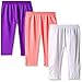 Pink House Girls' 3 Piece Seamless Capri Legging, Neon Coral/White/Neon Purple, 7-16