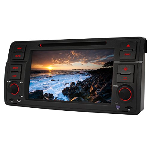 Pumpkin 7 inch Quad Core Android 5.1 Lollipop Car Radio Single Din Stereo Bluetooth Head Unit for BMW E46 Series Support GPS Navigation SWC FM/AM RDS Audio Video WIFI 3G USB SD CAM-IN OBD2 DAB+