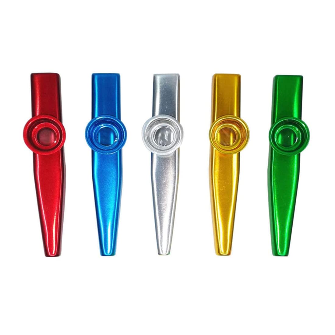 5 Pieces Kazoo Musical Instruments, Kazoo Metal Aluminum Alloy Portable Musical Instrument and accompaniment Guitar Violin Gift Detail for children and music lovers