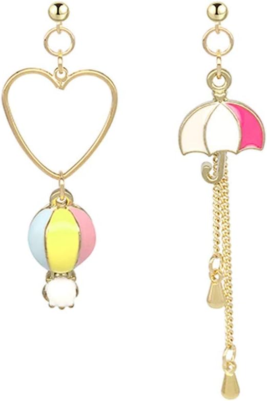 Earring Line Pure Silver Hypoallergenic Summer Color Hot Air Balloon Umbrella Earrings