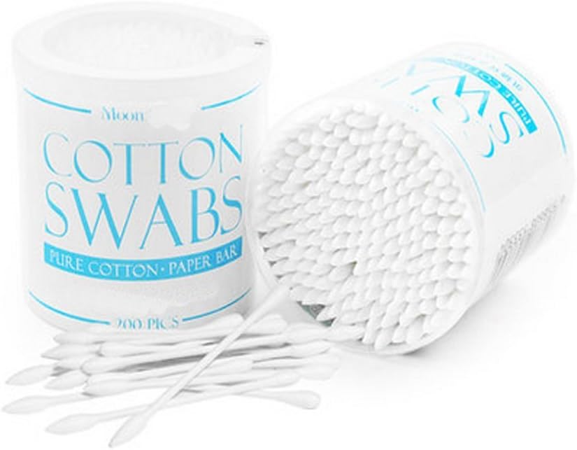 200Pcs Cotton Swabs Cotton Buds with Paper Sticks Double
