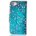 JanCalm for iPhone SE 2022 Case/iPhone SE 2020 Case,for iPhone 8 Wallet Case,iPhone 7 Case,[Card/Cash Slots][Wrist Strap] PU Leather Cover Flip Cell Phone Cases (Plum Blossom Pattern)