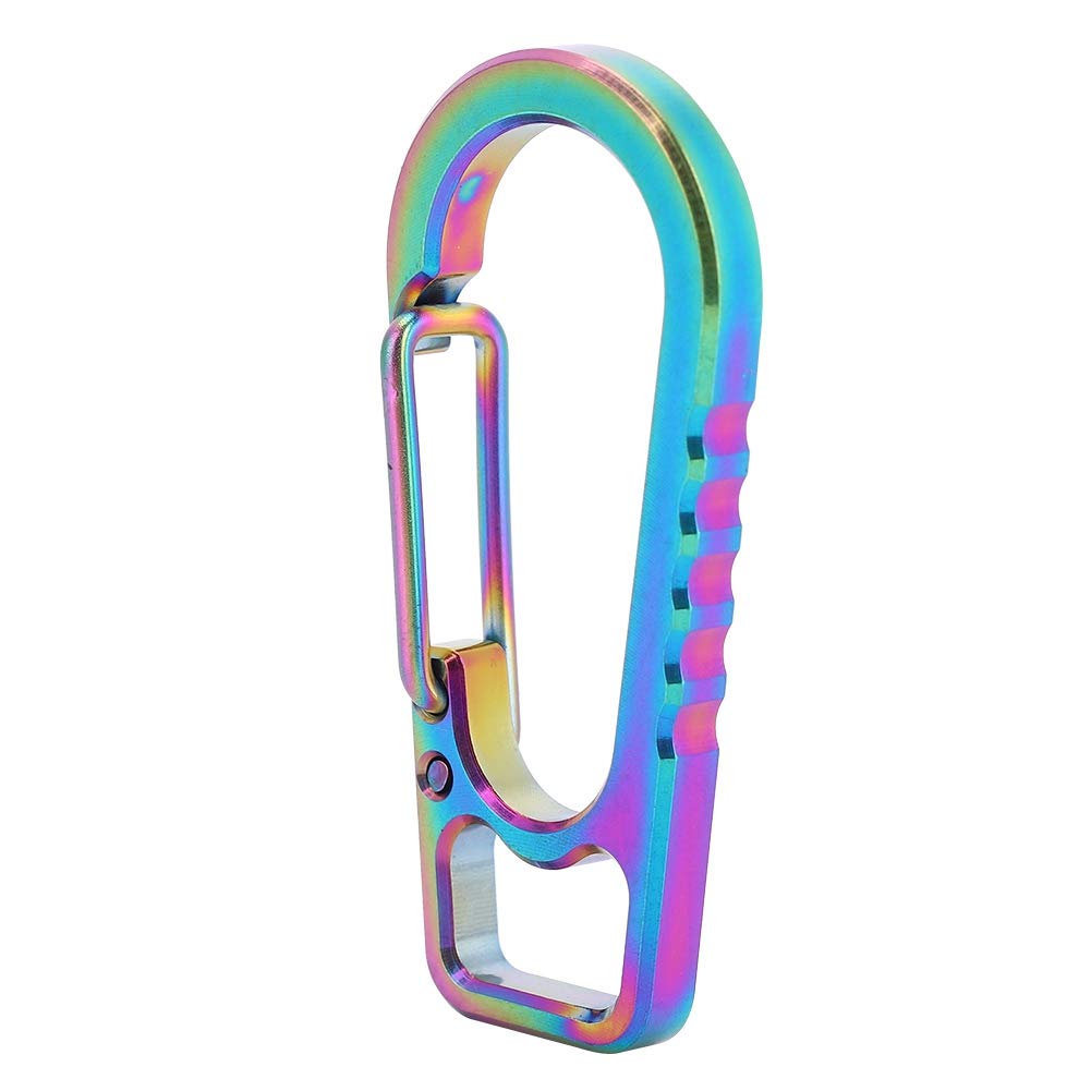 Nikou Carabiner Clip, Titanium Alloy Keyring Clips Snap Mountaineering Buckle Climbing Safety Buckle Carabiner Hook for Backpack, Fishing, Camping, Hiking (Multi-Colors)