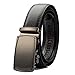 KingMoore Men's Genuine Leather Ratchet Dress Belt With Automatic Buckle (Up to 45” Waist, Black1)