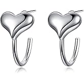 SILBAZ Crescent/Heart/Circle/Square Earrings Fashion Hypoallergenic Earrings Anniversary Christmas Gifts for Women