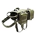 PETVINS Tactical Dog Molle Vest Harness K9 Adjustable Outdoor Training Service Camouflage Harness with 3 Detachable Pouches Army Green Size L