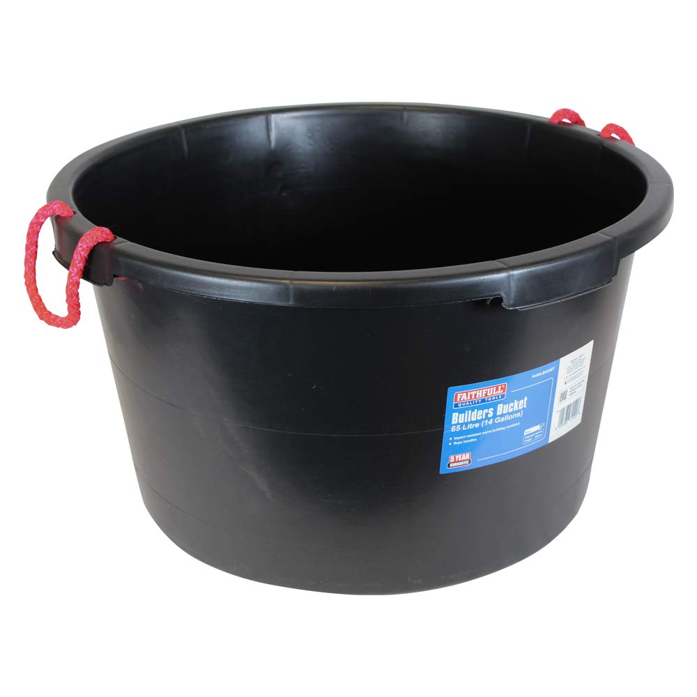 Faithfull Tools FAI65LBUCKET 65 Litre Builders Bucket - Clear