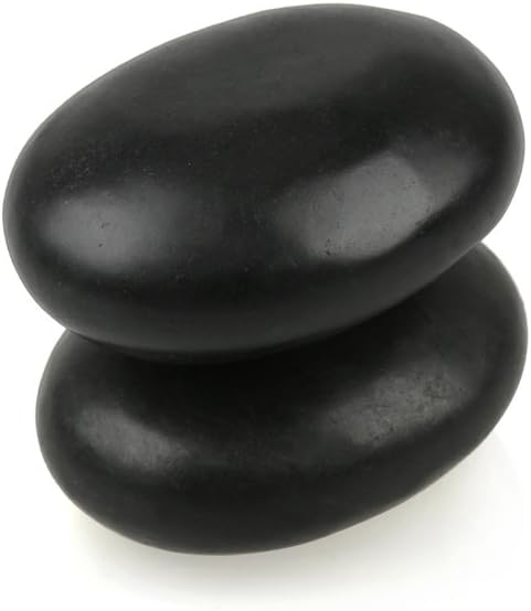 Windfulogo 2Pcs Professional Hot Massage Stones Set Natural Lava Heated Stones Basalt Warmer Rock for Spa Massage Therapy 2.76 x3.54 in(7x9cm) - Image 3
