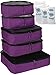 bago 8 Pcs Packing Cubes for Suitcases - 5 Travel Cubes with 3 ZipLock Bags - Luggage Organizer Bags to Get Maximum Storage, Save Time & Effort to Pack - Happy Traveling (Purple)