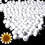 Neo LOONS 100pcs/lot 100 X Yellow Round Led Flash Ball Lamp Balloon Light Long Standby Time for Paper Lantern Balloon Light Party Wedding Decoration, White Case [Update Version]