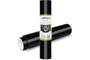 TECKWRAP Permanent Adhesive Vinyl 12" x 10ft, Glossy Black