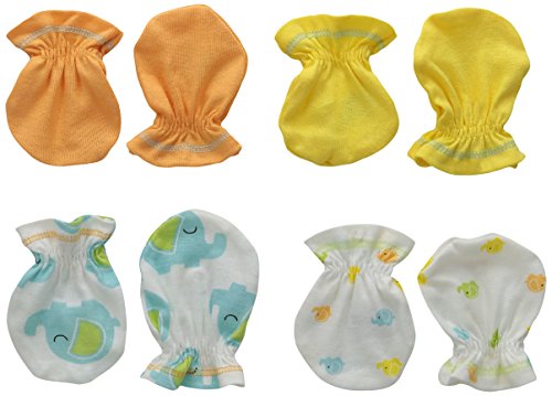 Gerber unisex-baby mittens, elephant, 0-3 months (pack of 4)