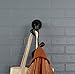 Vertical Industrial Pipe Coat Rack by Pipe Decor Wall Mounted, Heavy Duty, Rustic Iron DIY Style, Black Electroplated Finish for Entryway with Mounting Hardware Included, 2 Hooks, Oil and Rust Free