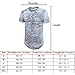 Moomphya Mens Hip Hop Tie-Dyed Ripped Hole Stripe Hipster Curve Hem Short Sleeve T Shirt Black Medium