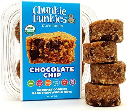 Chunkie Dunkies RAW VEGAN Chocolate Chip Cookies 4 Packs (16 oz)