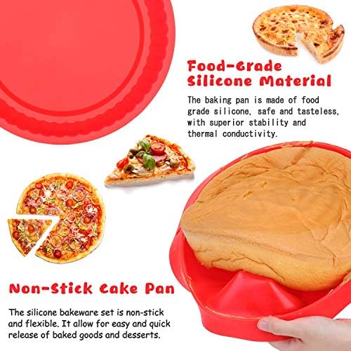EKKONG Moulle Silicone Patisserie, Lot de 4 Moules à Gâteau en Silicone, Forme Ronde, Forme Carrée, Moule à Pain, Moule à Tarte, Antiadhésive & Facile à nettoyer - Cuisine A Vivre EKKONG Moulle Silicone Patisserie, Lot de 4 Moules à Gâteau en Silicone, Forme Ronde, Forme Carrée, Moule à Pain, Moule à Tarte, Antiadhésive & Facile à nettoyer